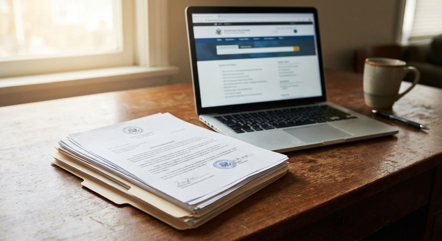 LLC formation documents and laptop on a desk, ready to file with the Virginia SCC