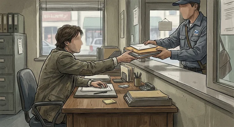 Illustration of a registered agent receiving official documents